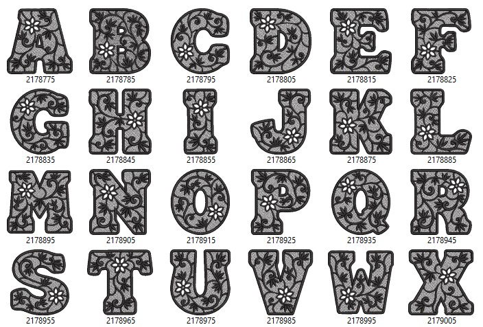 Unique Alphabet Embroidery Letter Design
