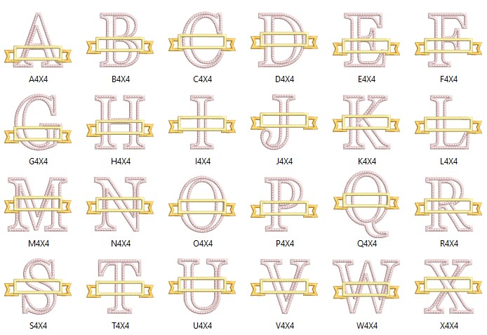 Beautiful B Alphabet Monogram Embroidery Design