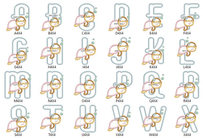 Neat N Alphabet Monogram Embroidery Design