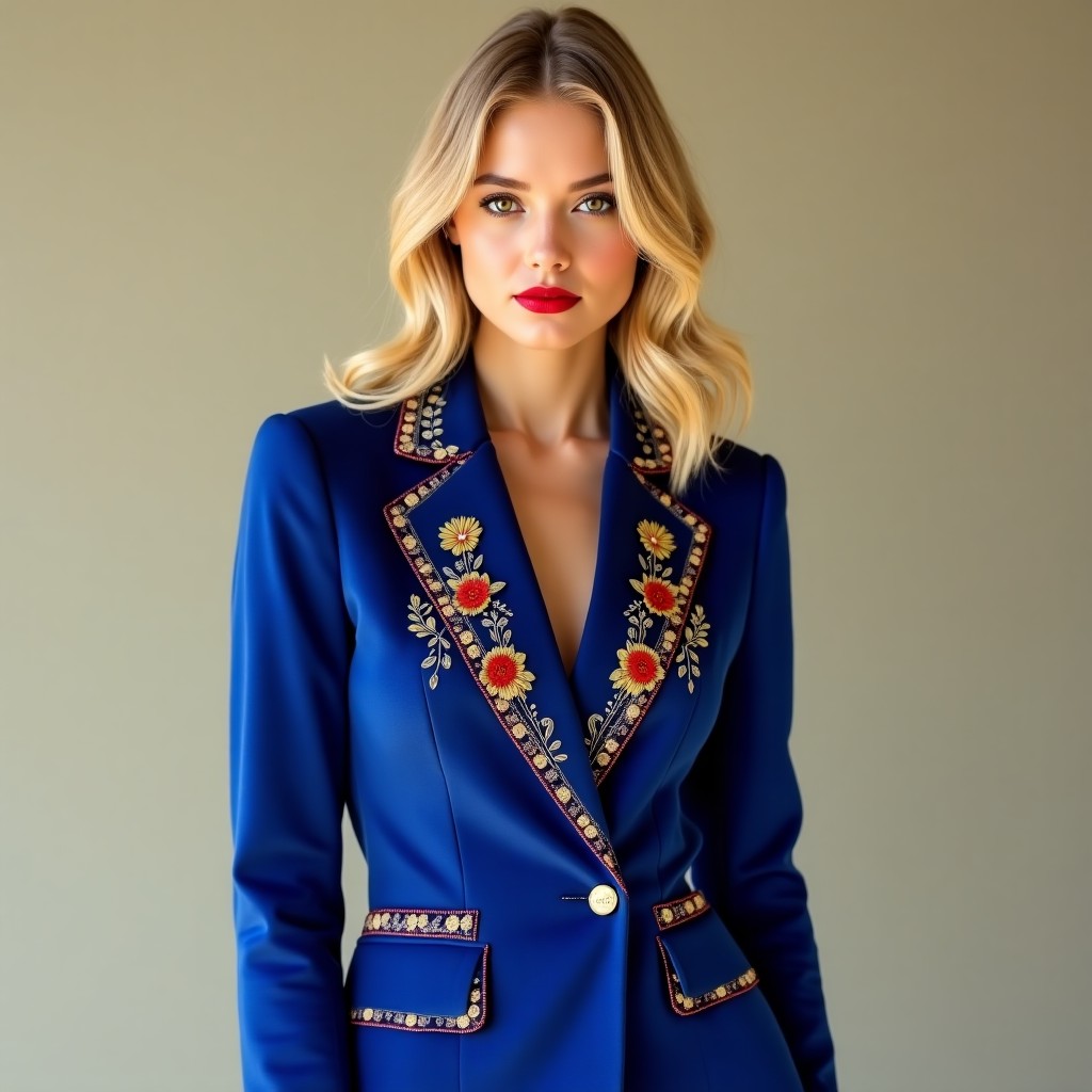 Designer Heritage Floral Embroidered Blazer