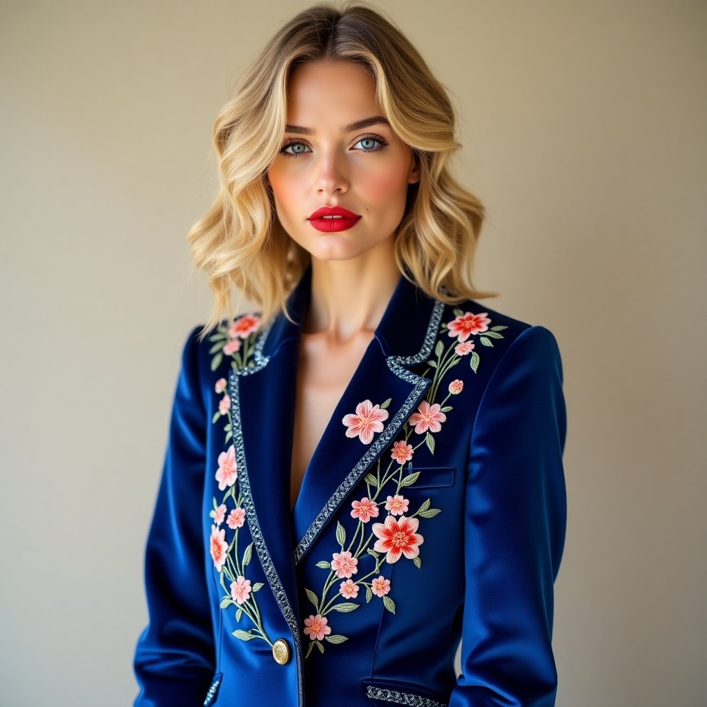 Majestic Garden Embroidered Officer Jacket