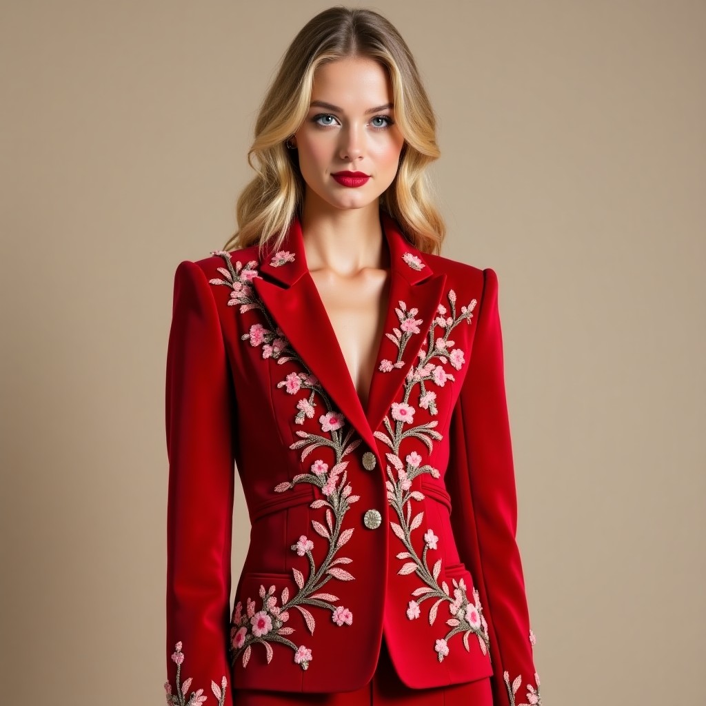 Prestige Military Rose Embroidered Jacket