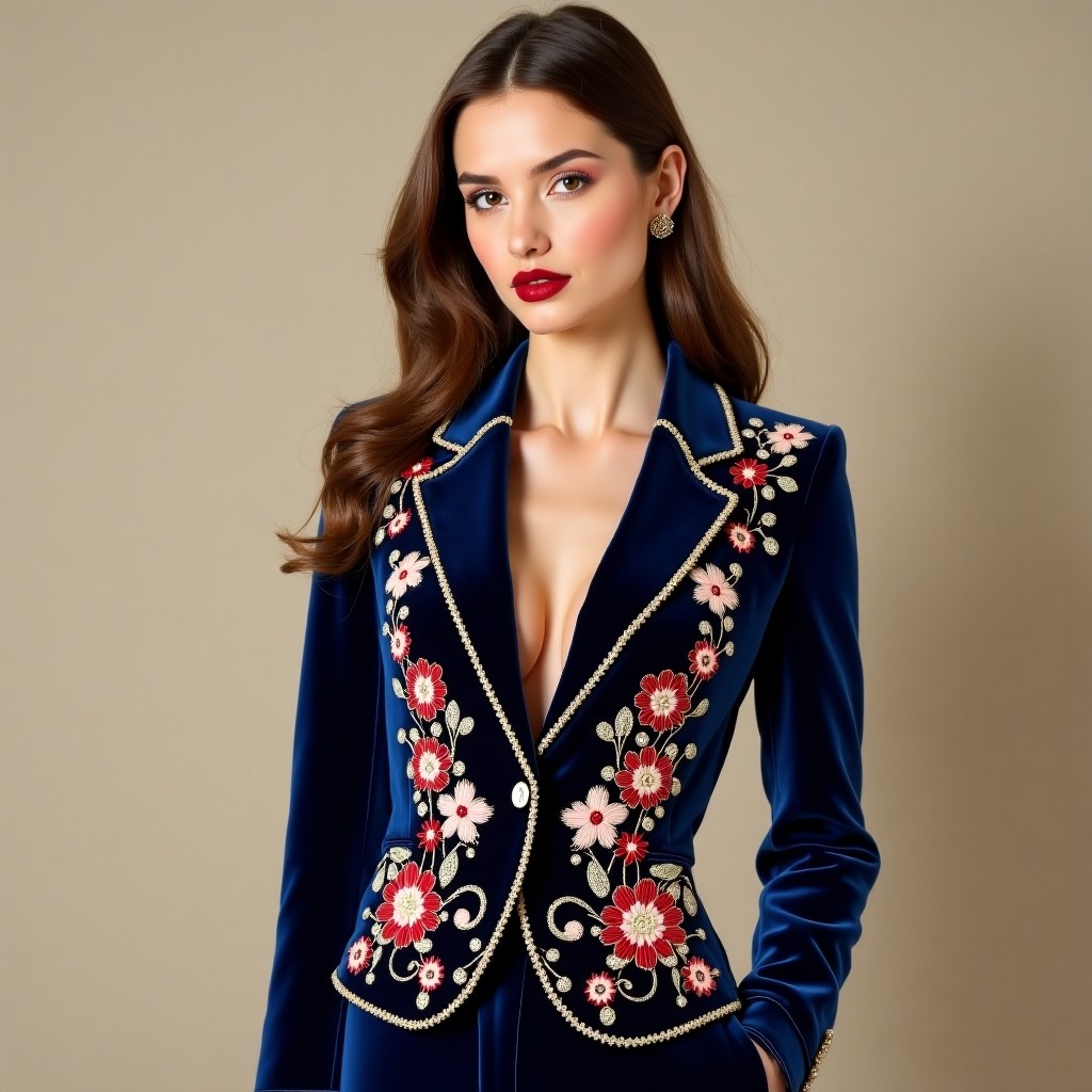 Signature Floral Commander Blazer for Women
