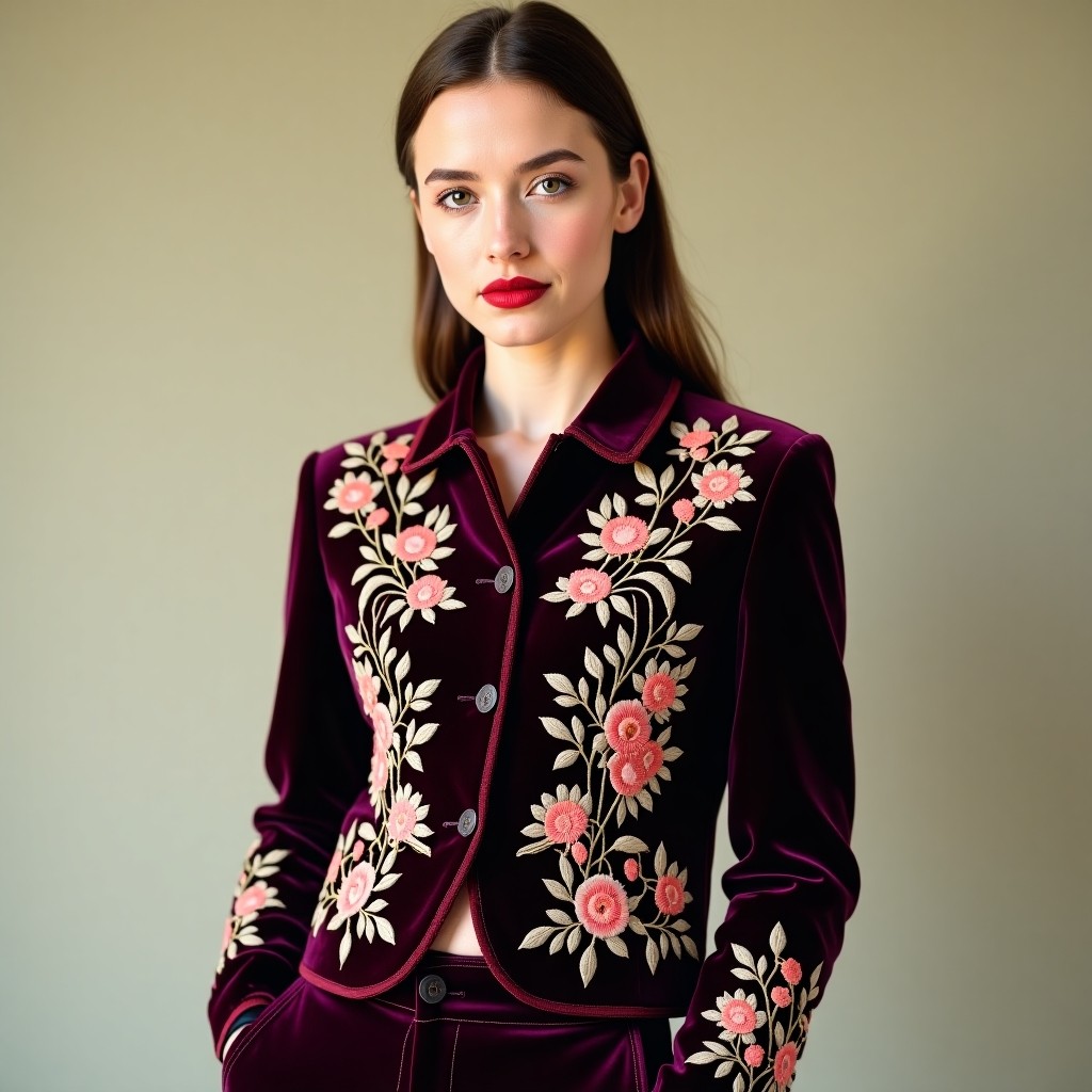 Classic Heritage Women's Embroidered Officer Coat