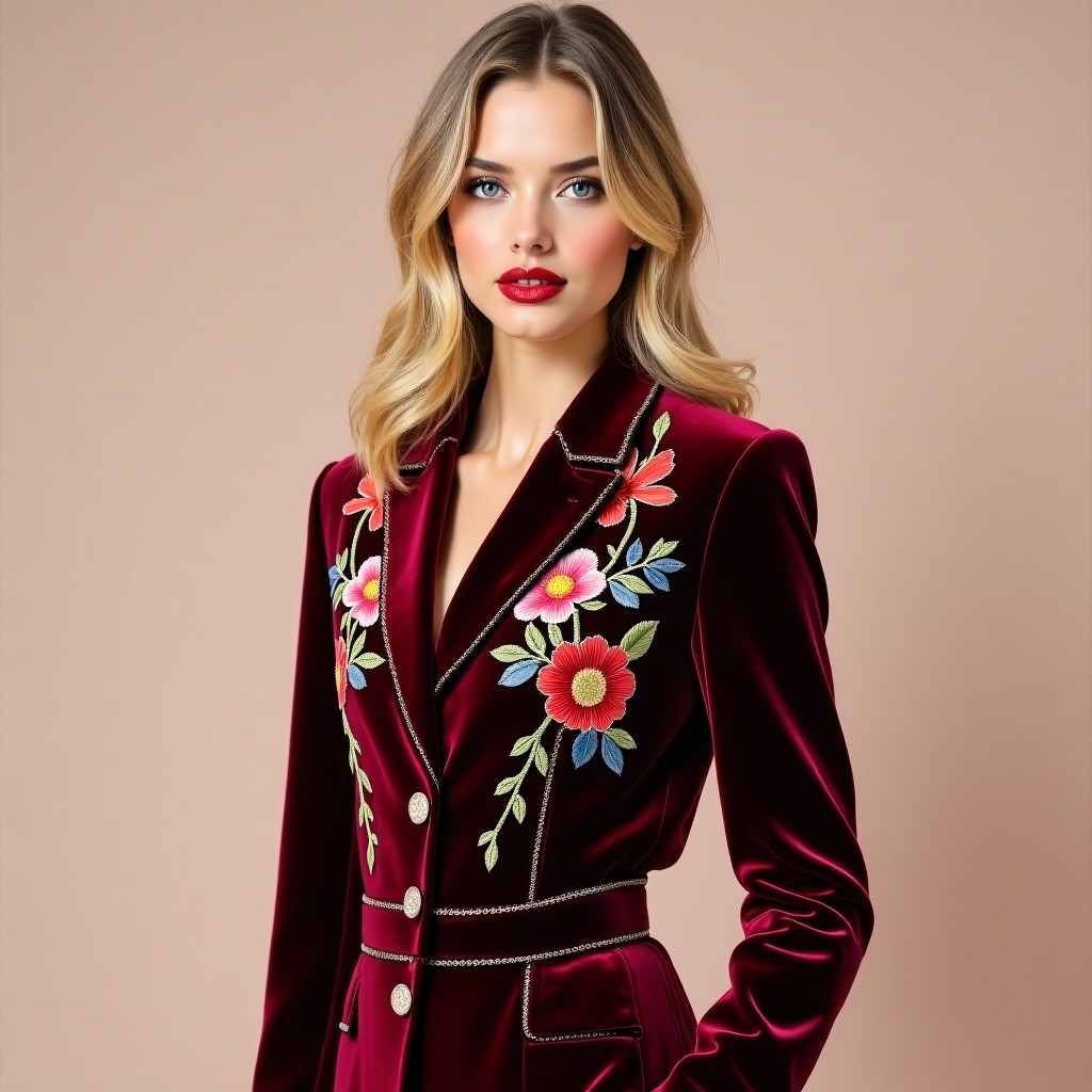 Supreme Floral Military Fashion Blazer