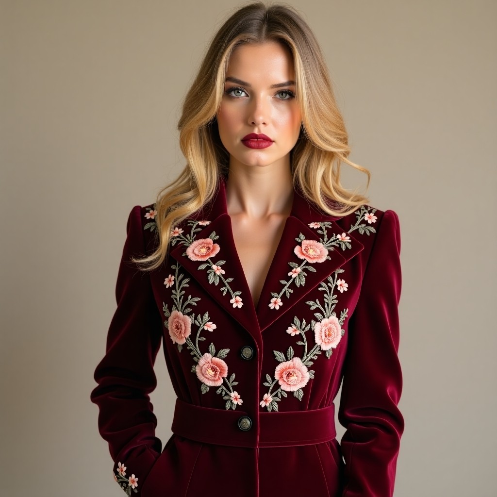 Crown Jewel Women's Embroidered Military Blazer