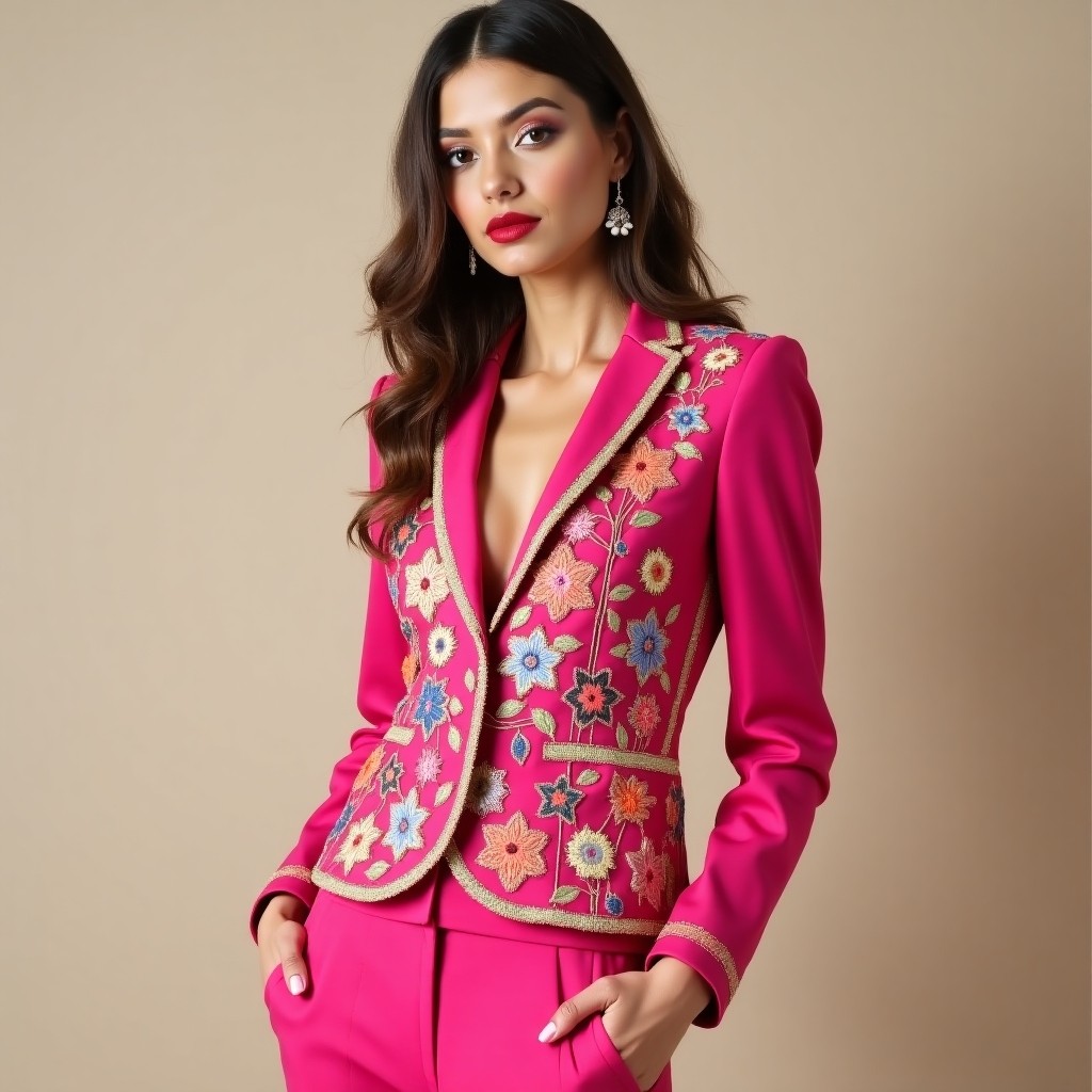Royal Blossom Officer Embroidered Jacket