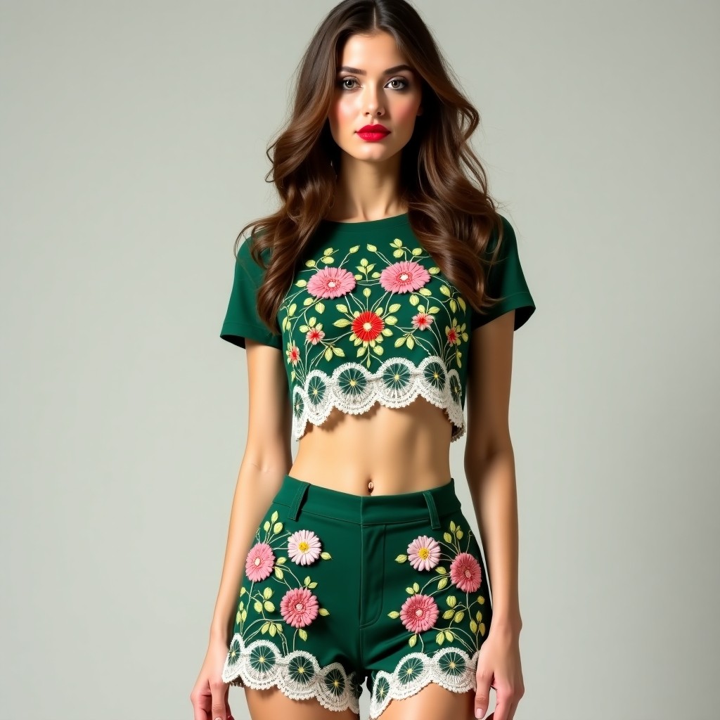 Designer Bloom Stylish Floral Embroidery Dress