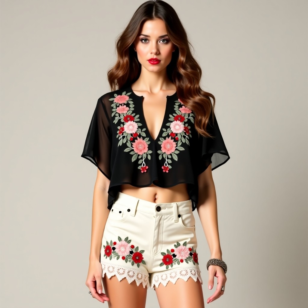 Grand Petal Couture Stylish Floral Embroidery Design for Women's Dresses