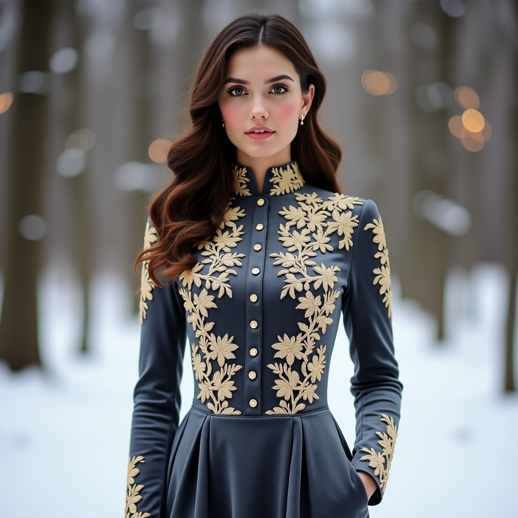 Designer Burgundy Velvet Dress with Premium Floral Embroidery