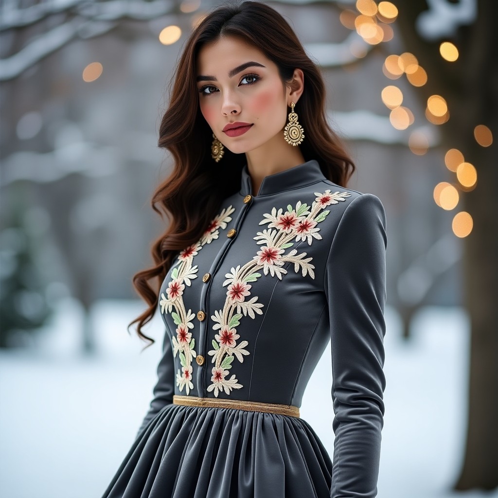 Signature Velvet Floral Luxury Evening Dress