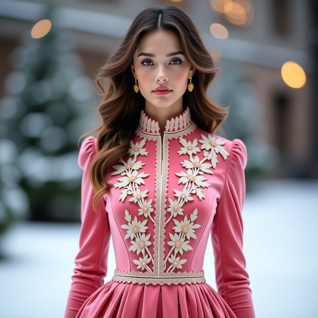 Signature Floral Velvet Couture Dress