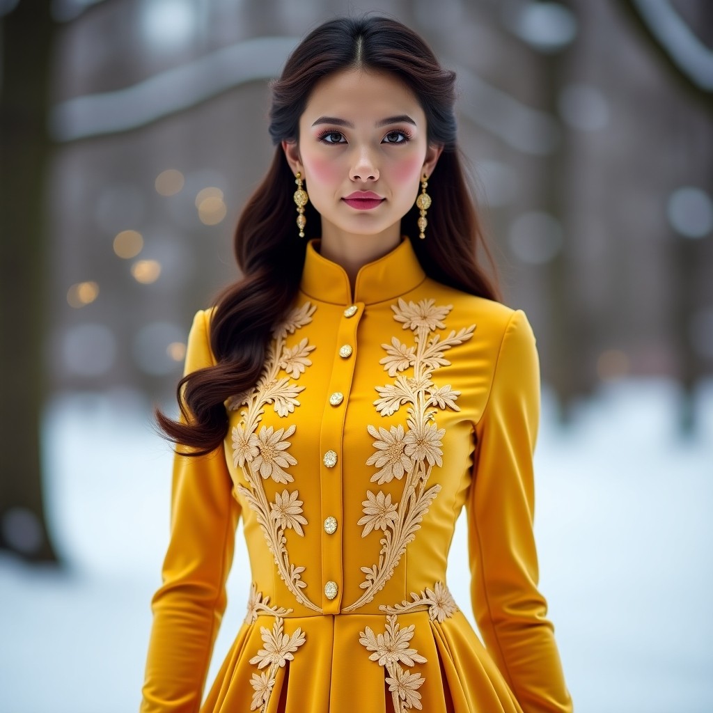 Imperial Burgundy Velvet Garden Embroidered Dress