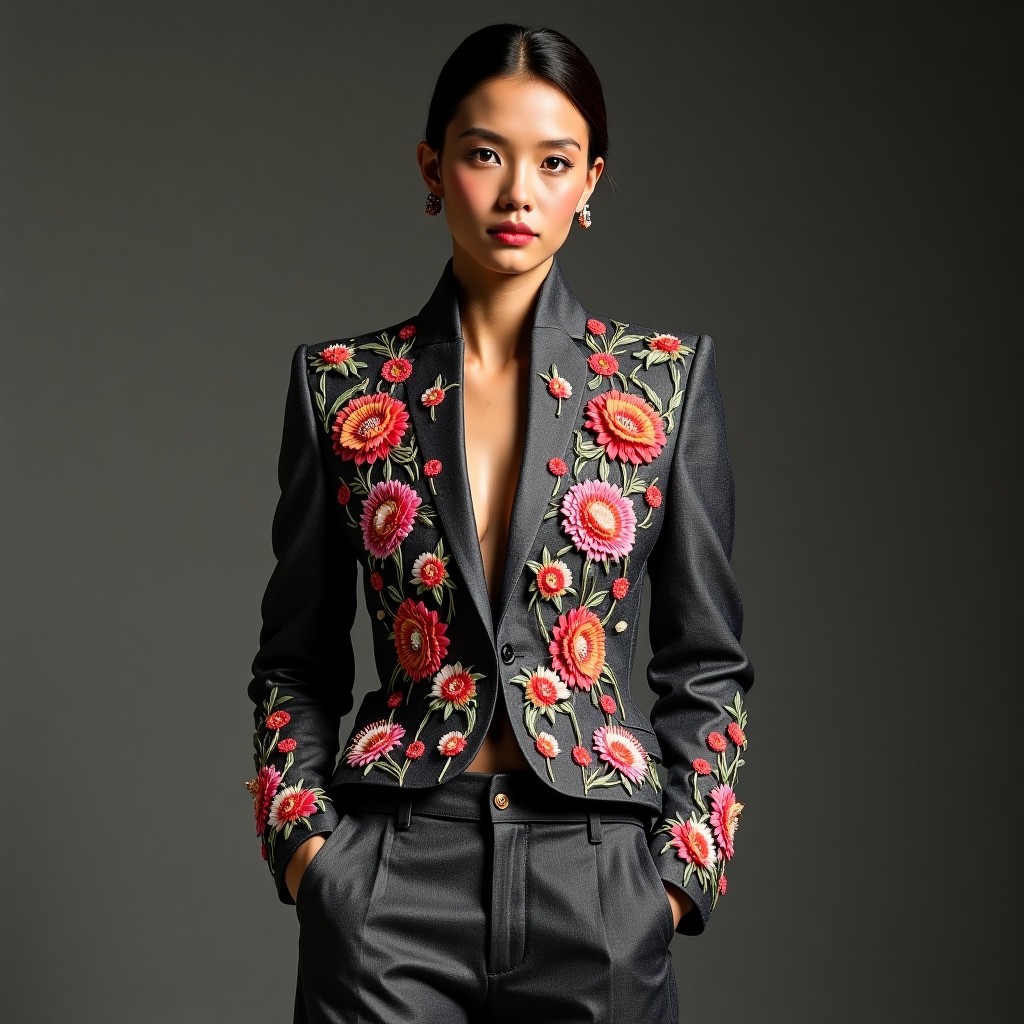 Royal Floral Couture Embroidered Jacket