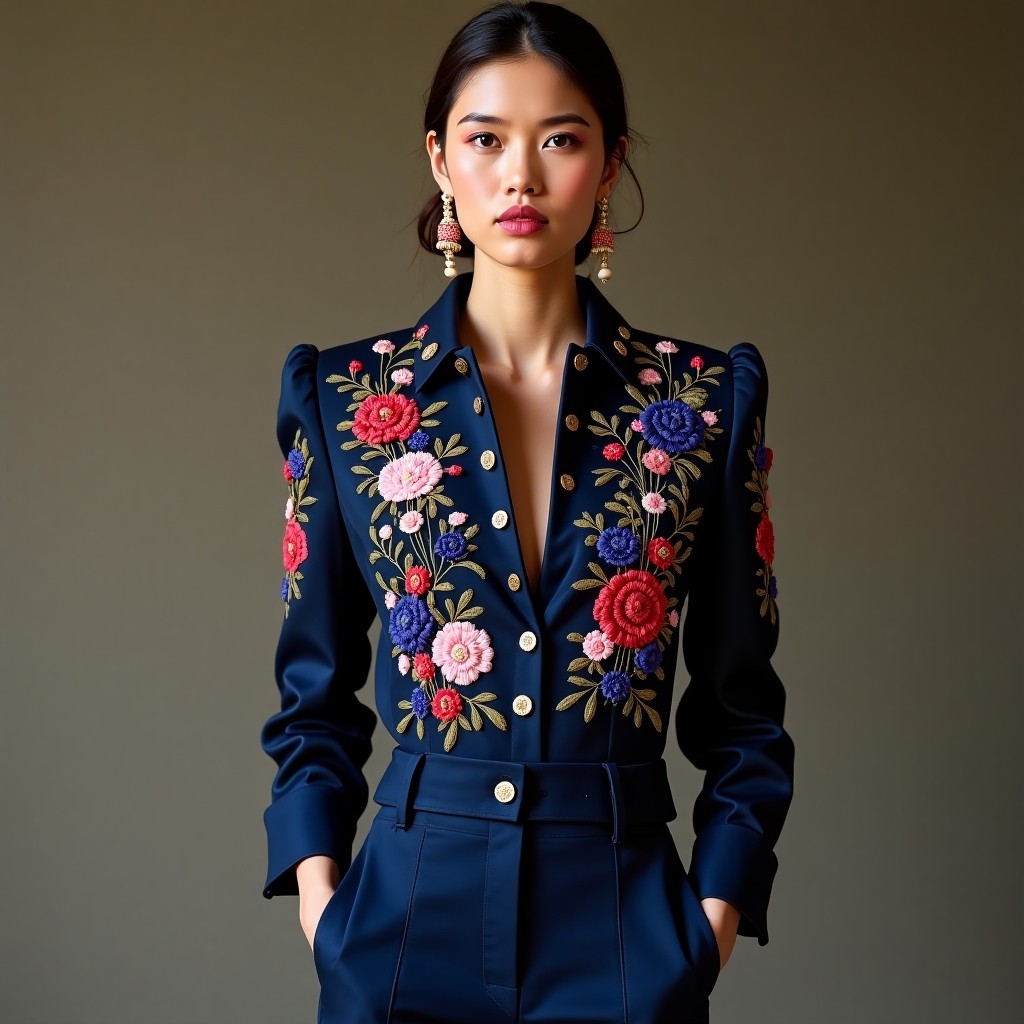 Imperial Blossom Tailored Fashion Jacket