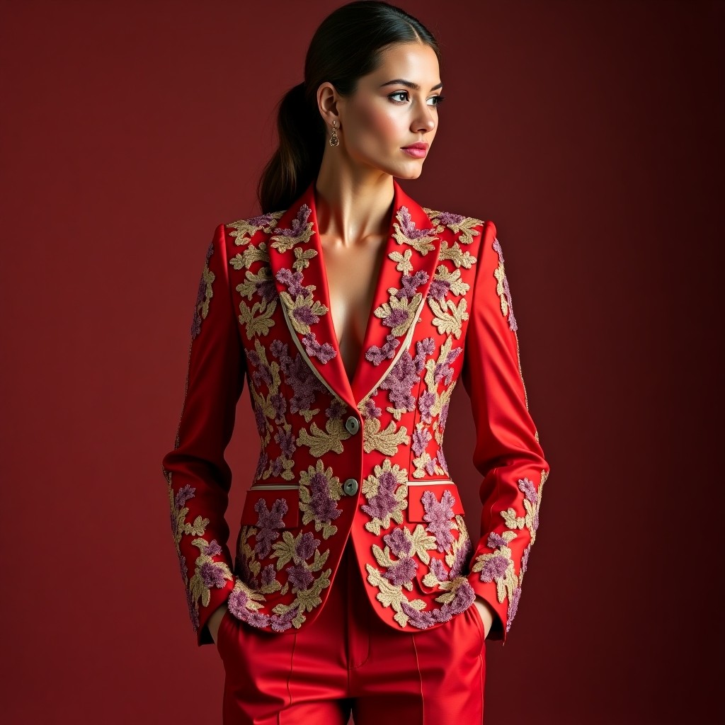 Grand Sapphire Bloom Embroidered Jacket