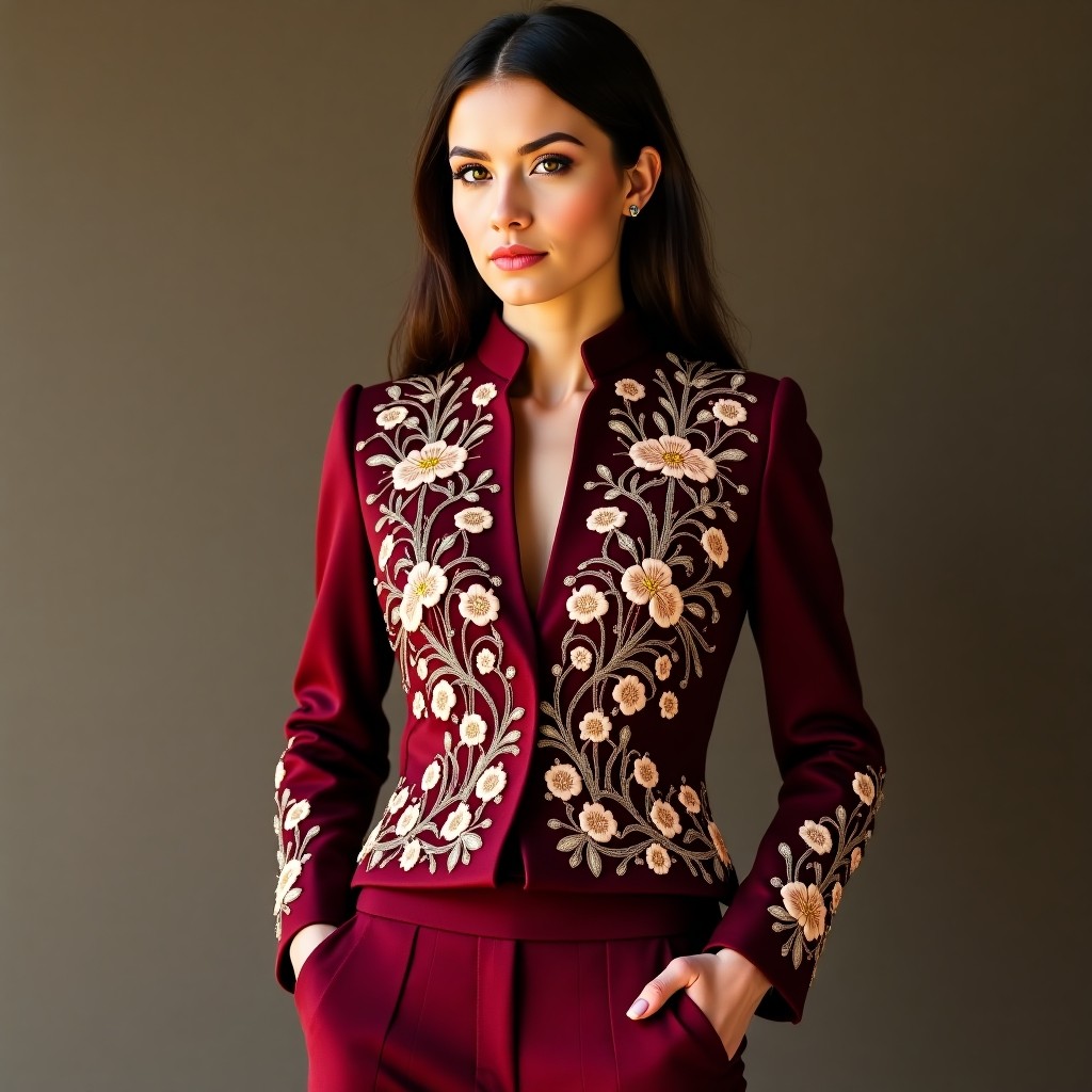 Imperial Floral Elegance Women's Designer Jacket
