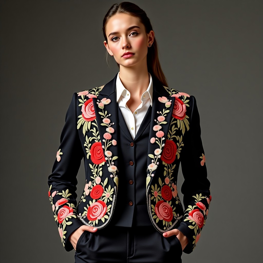 Prestige Sapphire Bloom Designer Jacket