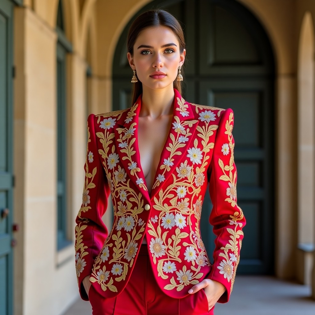 Designer Sapphire Floral Executive Jacket