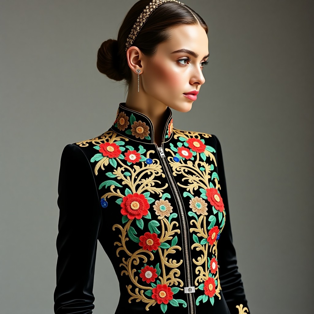 Platinum Royal Garden Embroidered Designer Jacket