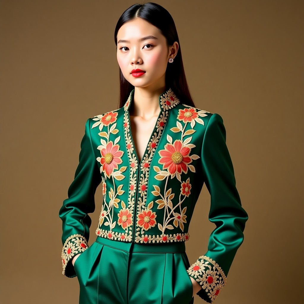 Grand Royal Floral Embroidered Executive Blazer