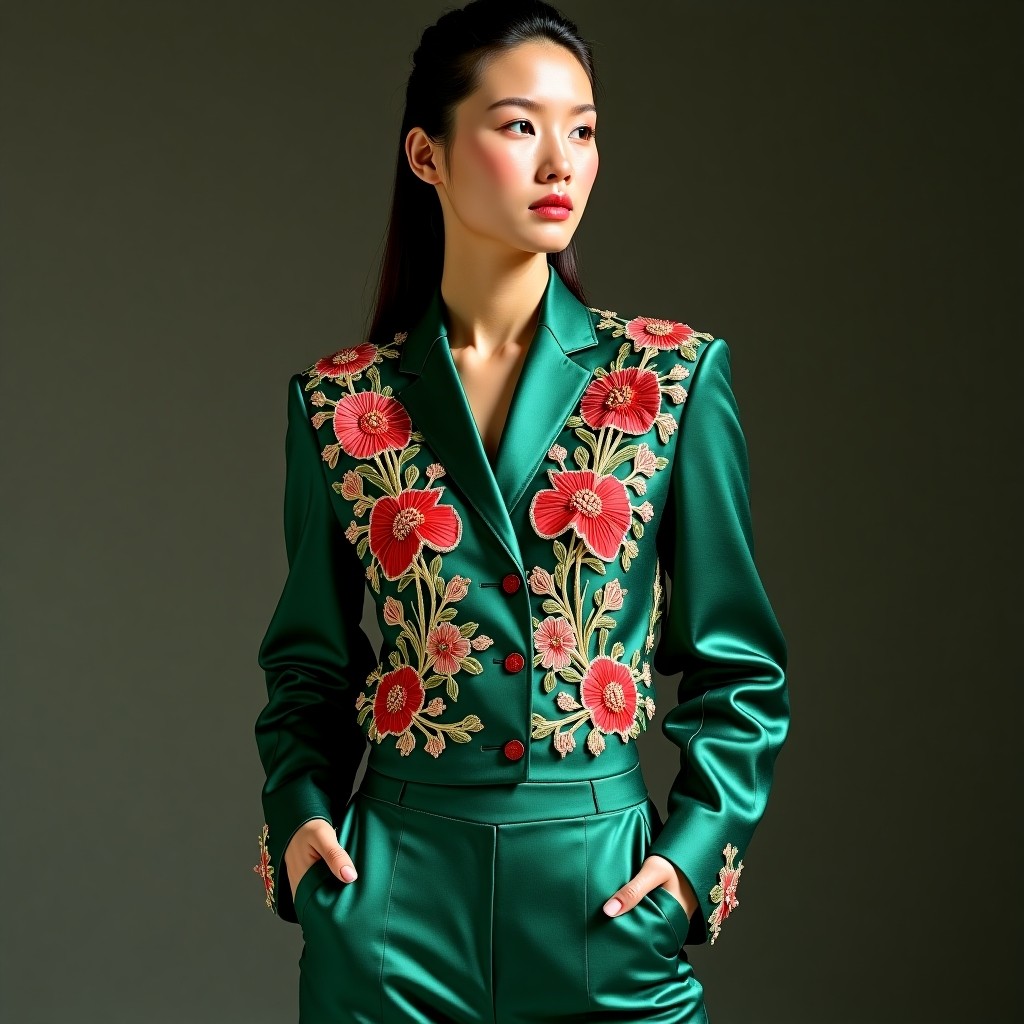 Diamond Royal Botanical Embroidered Executive Jacket