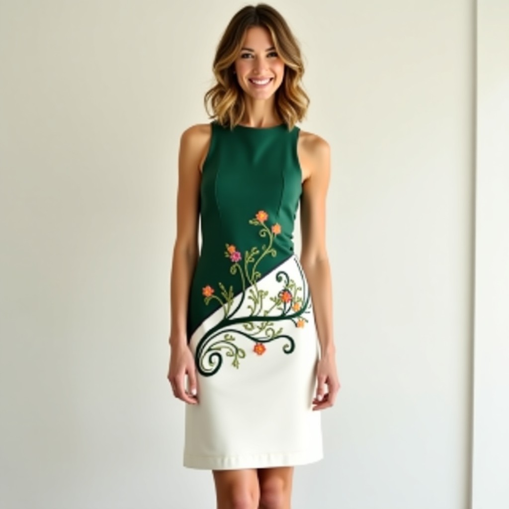 Elite Golden Blossom Sleeveless Designer Dress