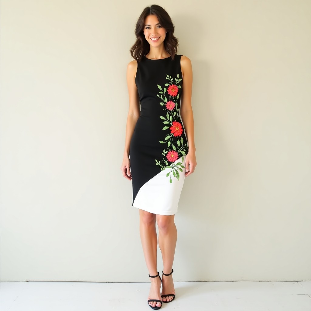 Majestic Elegant Floral Ombre Evening Gown