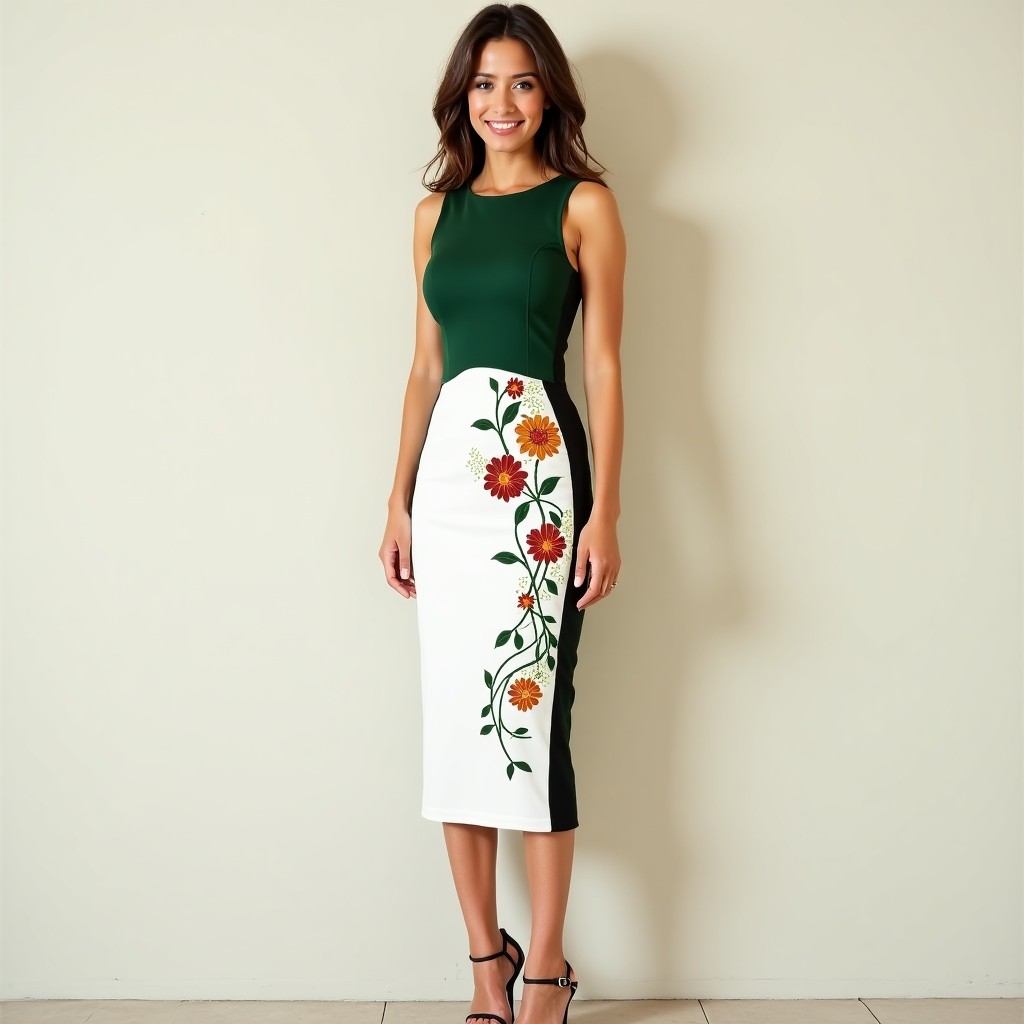 Prestige Golden Blossom Evening Maxi Dress