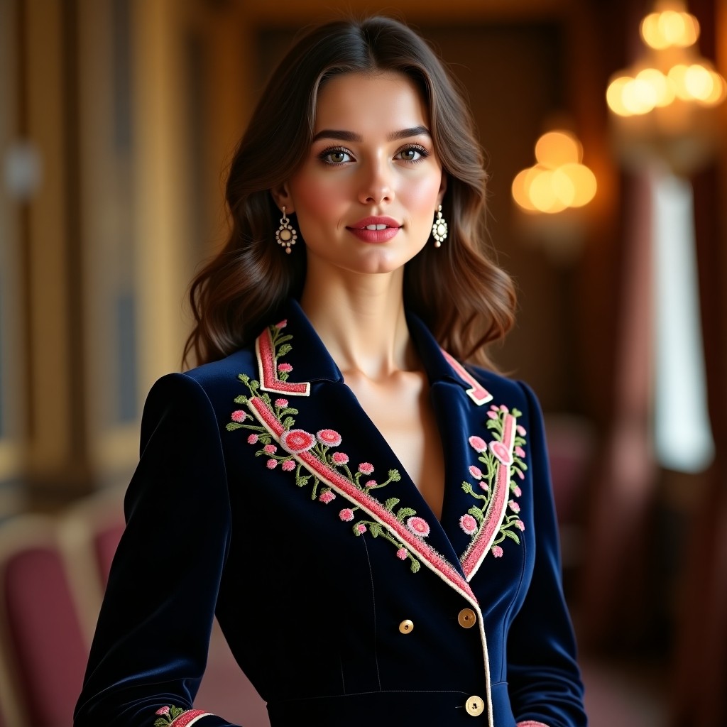 Grand Royal Orchid Embroidered Executive Jacket