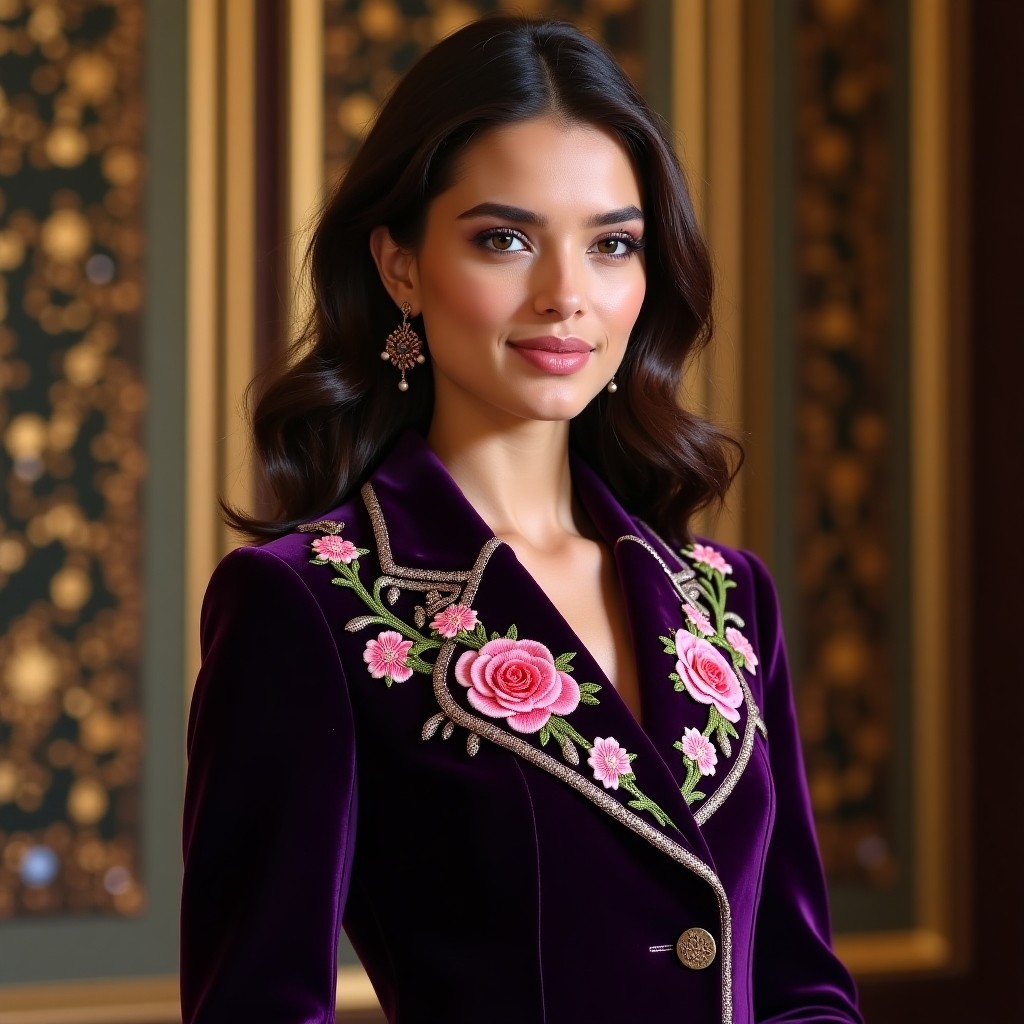 Majestic Pink Floral Embroidered Designer Jacket