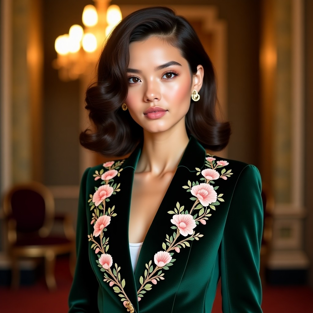 Designer Royal Garden Embroidered Women's Blazer