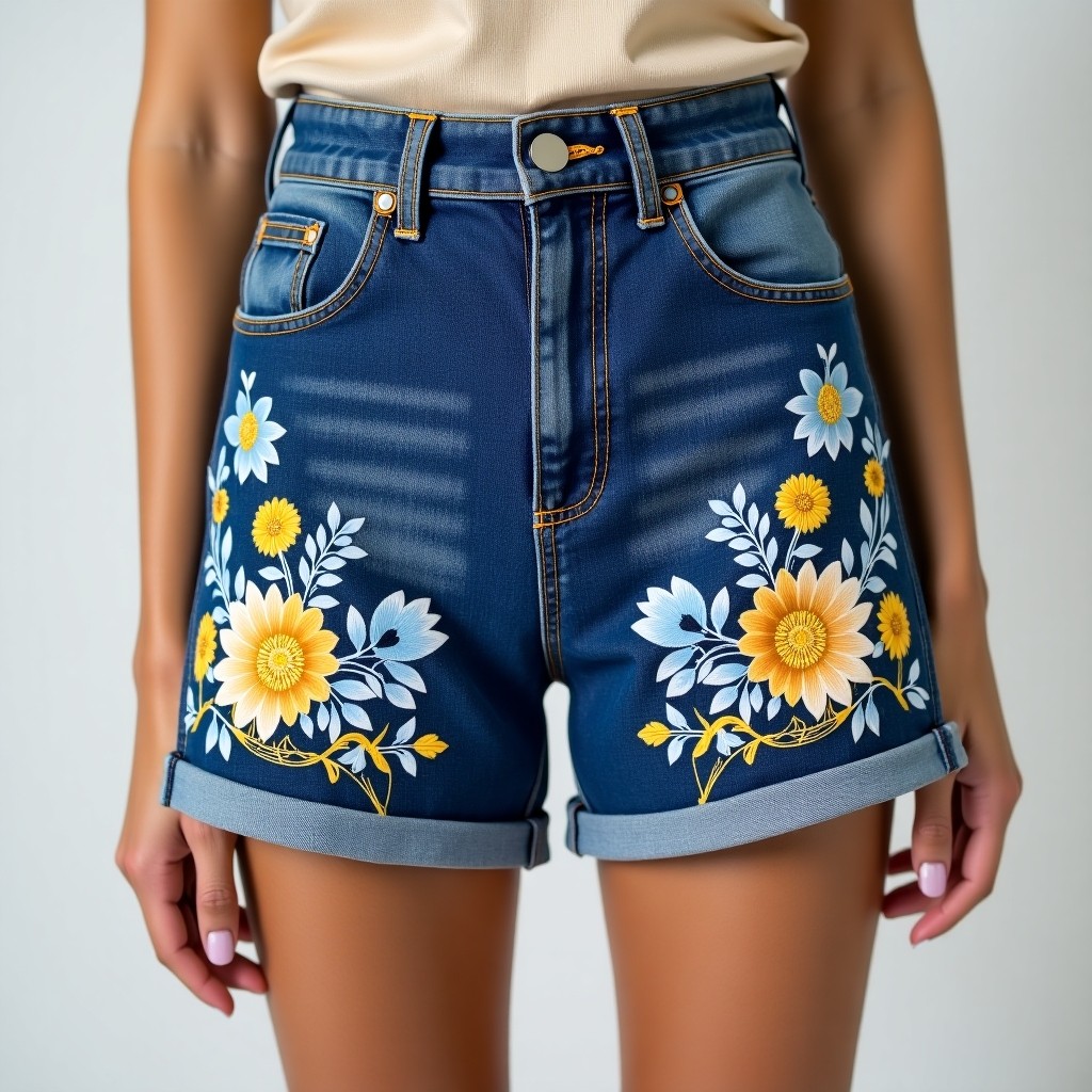 Imperial Garden Flower Embroidered Fashion Shorts