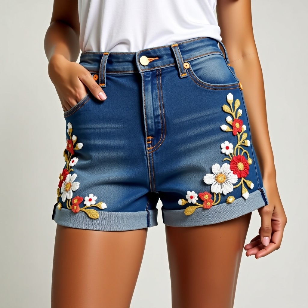 Designer Botanical Elegance Premium Resort Shorts