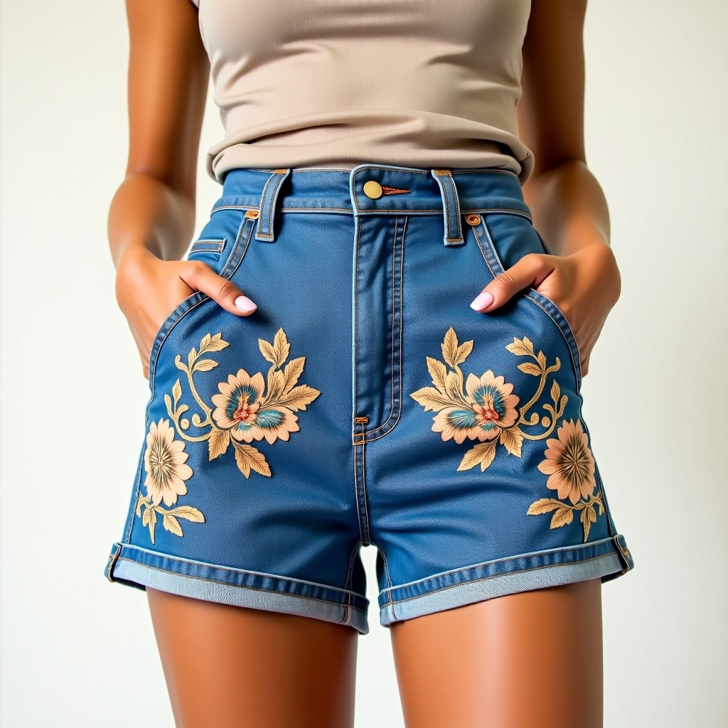 Imperial Garden Grace Embroidered Boutique Shorts