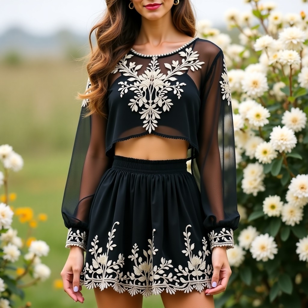 Luxury Ivory Garden Embroidered Women's Party Wear Set