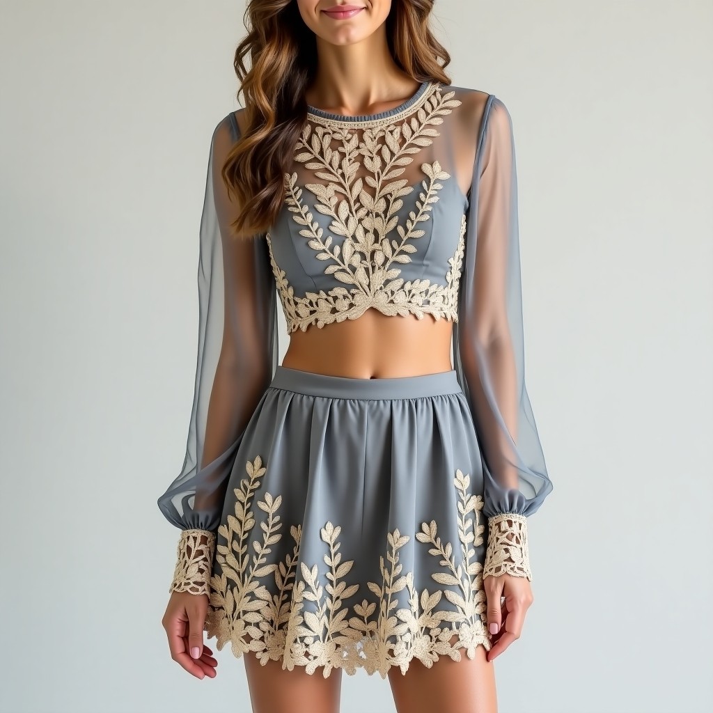 Grand Botanical Elegance Embroidered Designer Co-Ord