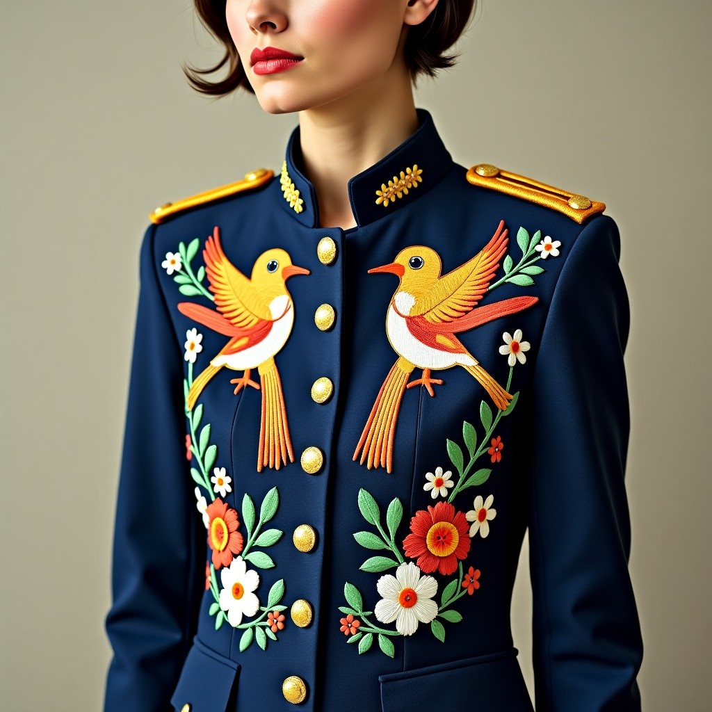 Floral Officer Royale Women's Embroidered Blazer