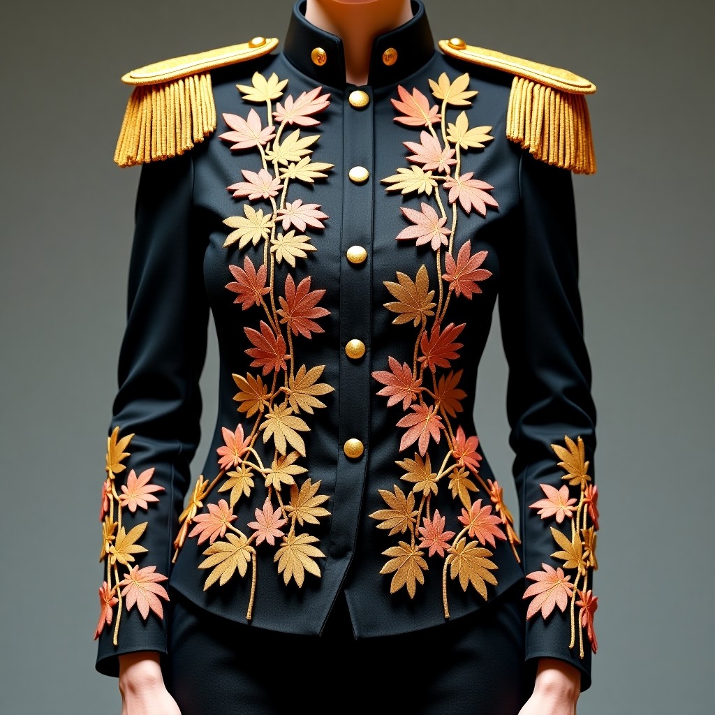 Versailles Floral Military Embroidered Blazer