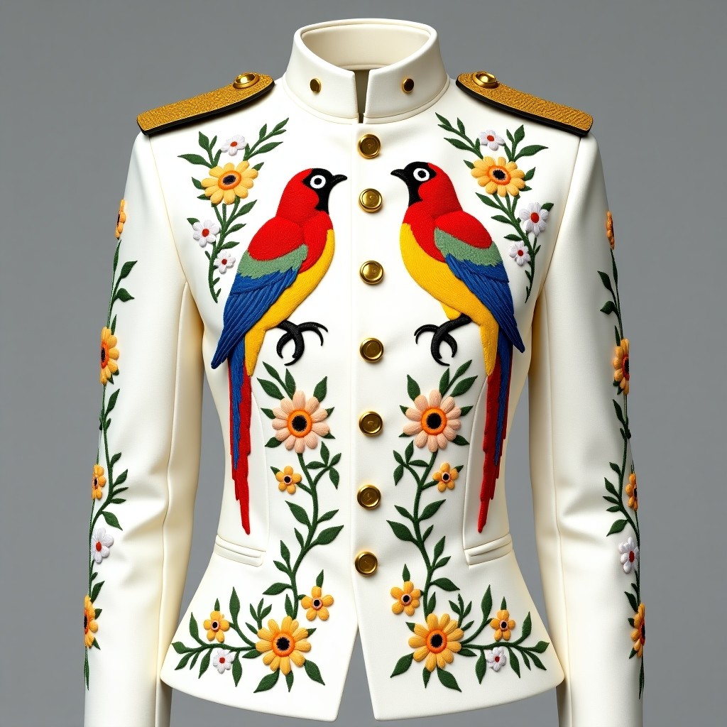 Emerald Blossom Officer Women's Luxury Blazer