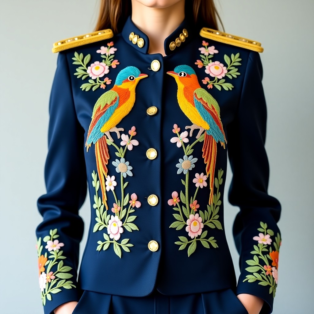 Regal Daisy Guard Women's Military Embroidered Jacket