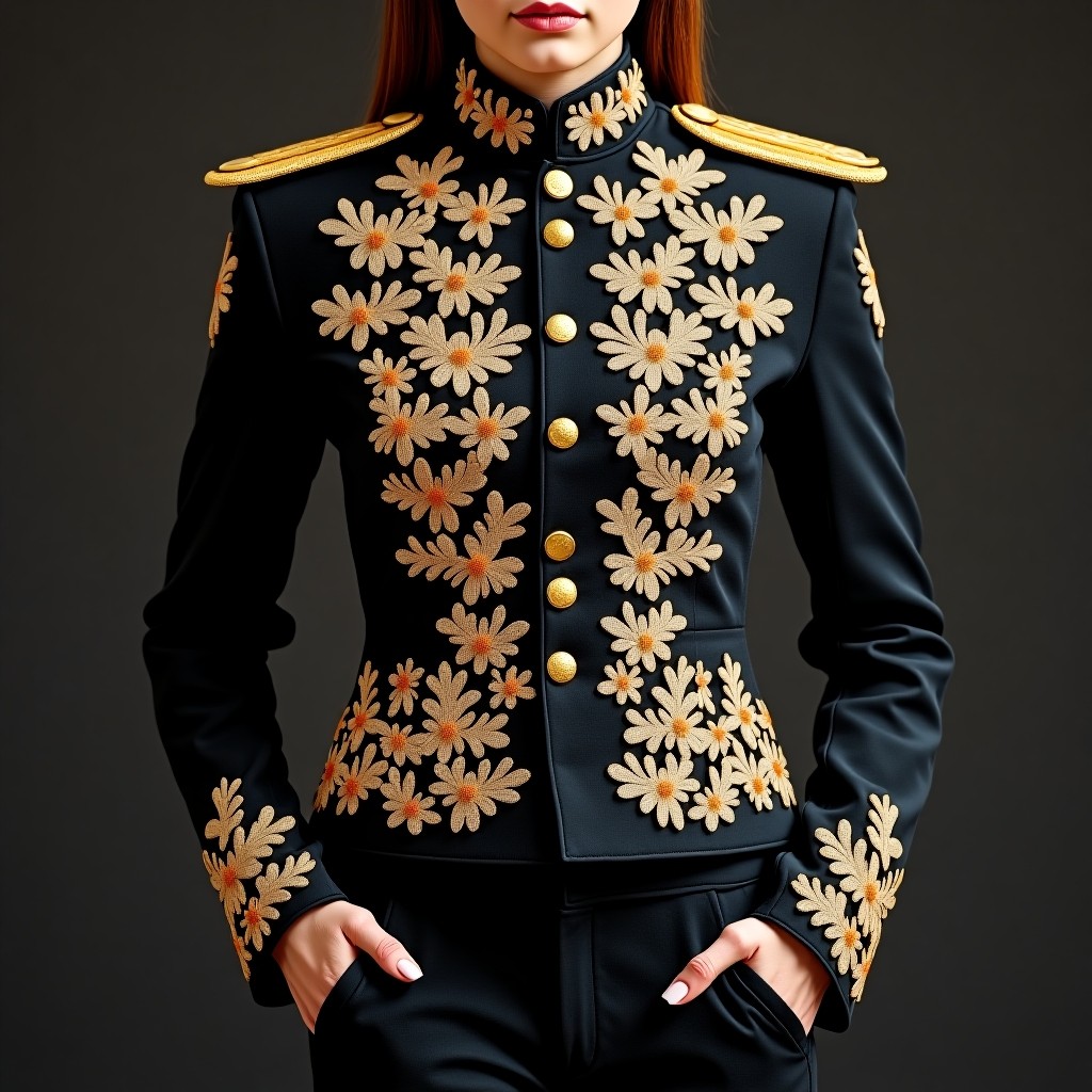 Royal Petal Officer Embroidered Women's Jacket