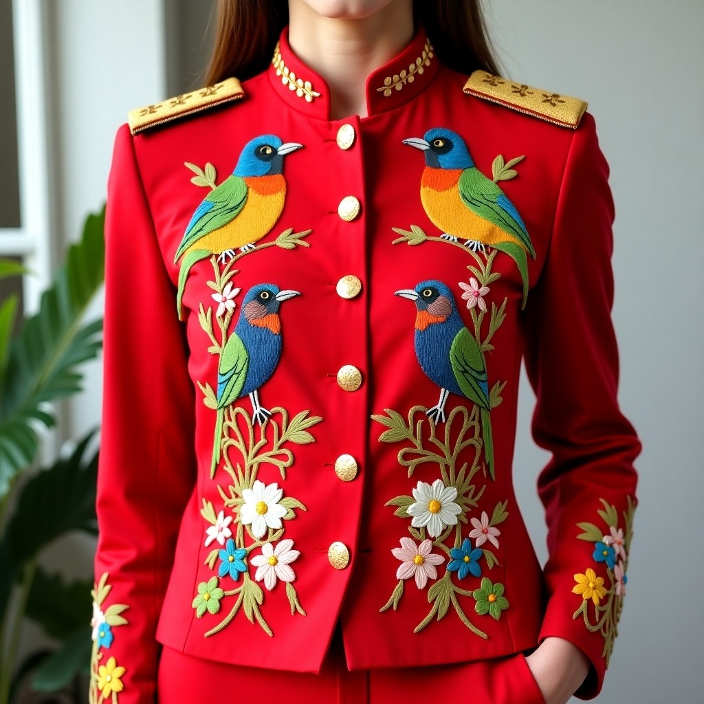 Emerald Blossom Commander Women's Blazer