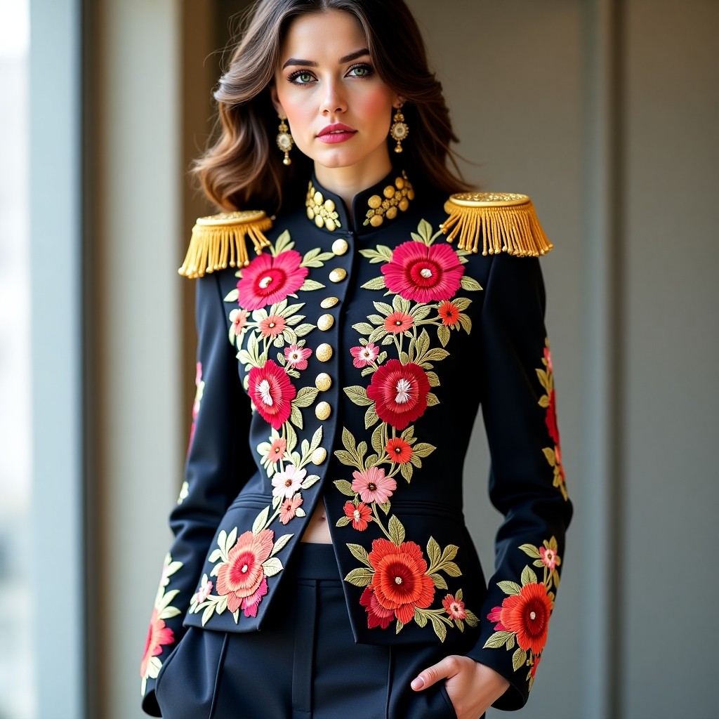 Emerald Garden Royale Women's Military Jacket