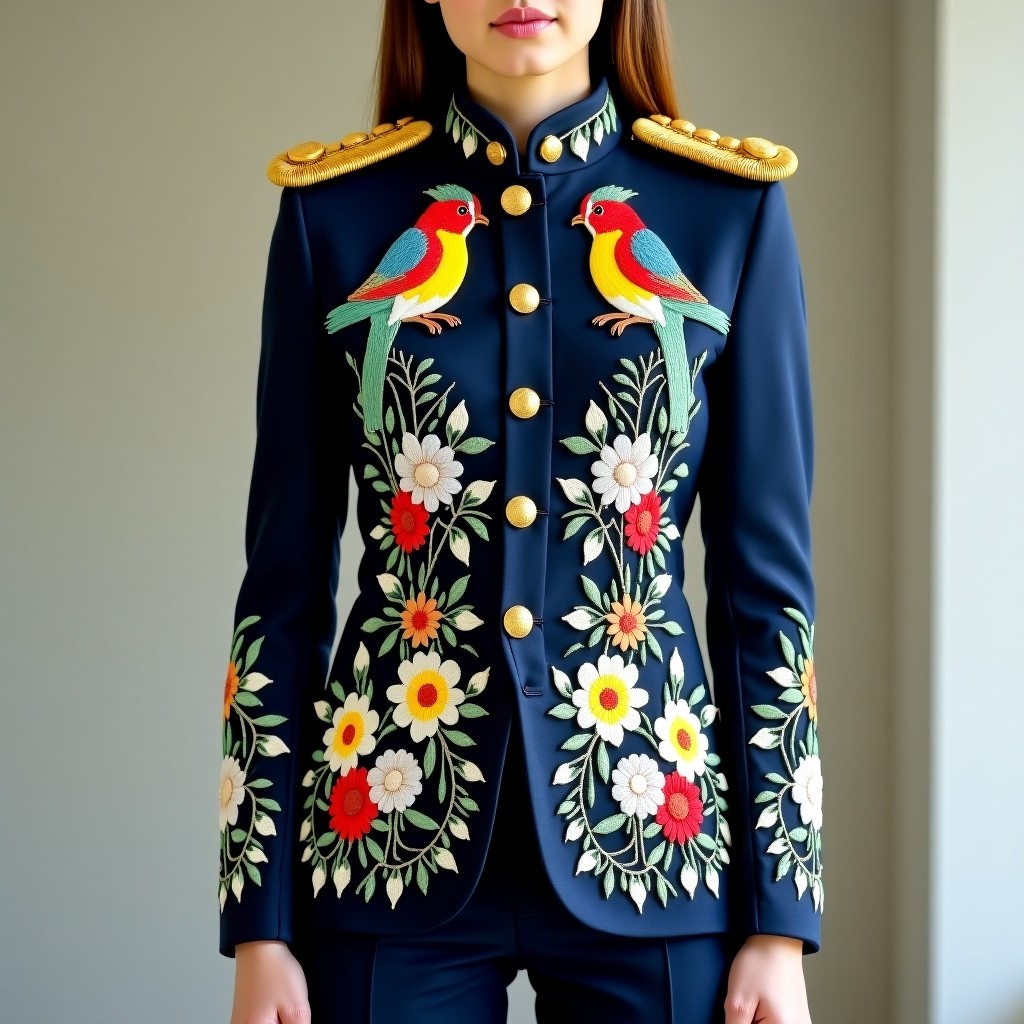 Royal Sunflower Guard Embroidered Women's Jacket