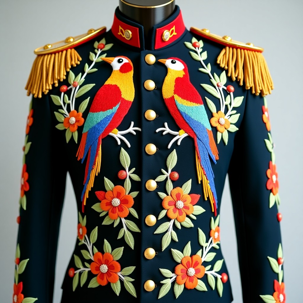 Imperial Blossom Gold Trim Women's Blazer