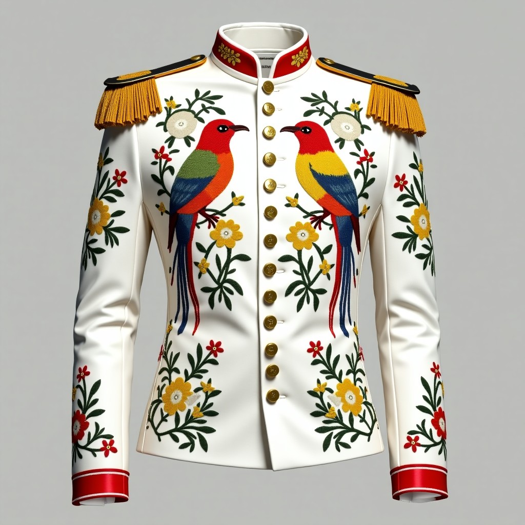 Emerald Flora Imperial Women's Military Blazer