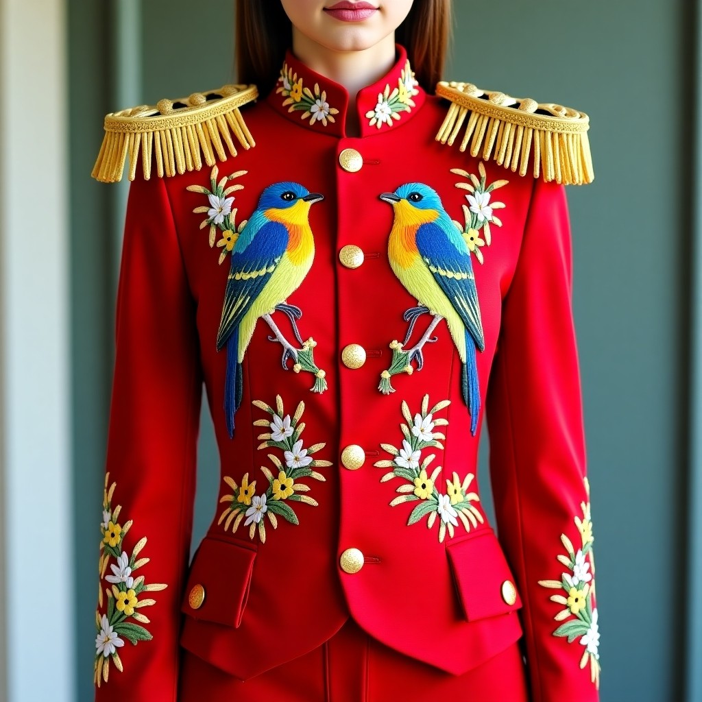 Royal Botanical Crown Women's Military Blazer