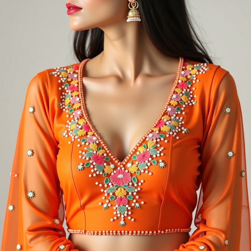 AI Signature Rose Couture Blouse