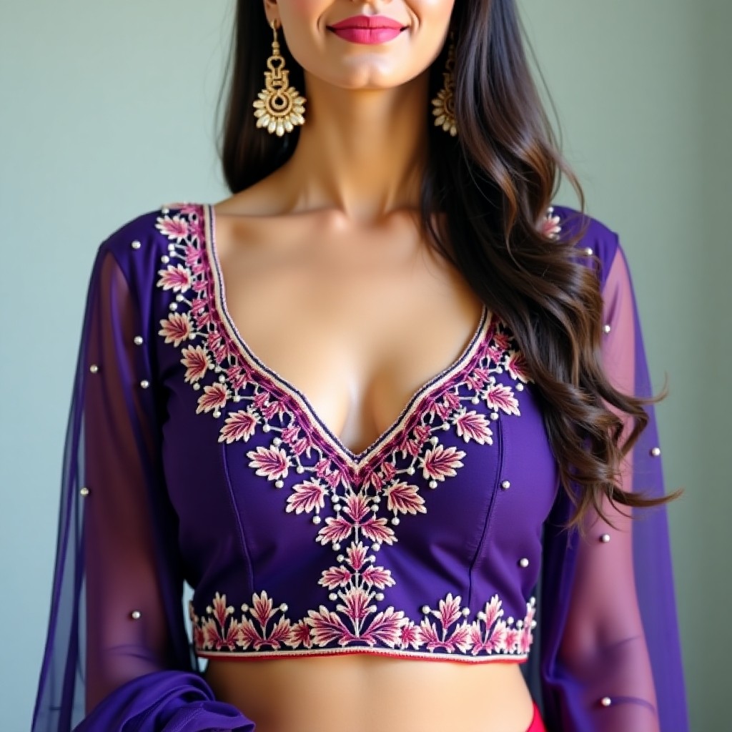 AI Diamond Blossom Luxury Blouse